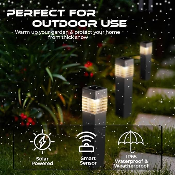 Ecothaw -Powered De-Icing Light, Snow Vanish Portable Kinetic Molecular Heater, Mini Solar-Powered De-Icing Light, Solar Courtyard Garden Landscape Outdoor Light (Color : Warm Color 4PCS)