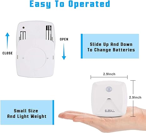 innofox Stick-on Motion Sensor Lights, Warm White LED Night Light, Stick-Anywhere Stair Lights, Closet Light, Battery Operated Wall Light for Kitchen, Hallway, Bedroom, Bathroom, Stairs, 6-Pack