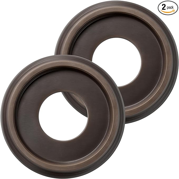 EIFHYT 2 Pack Molded PU Ceiling Medallion for Light Fixtures and Ceiling Fans, 10"OD x 4"ID x 1-2/8 "P （Wood Grain Oil Rubbed Bronze）