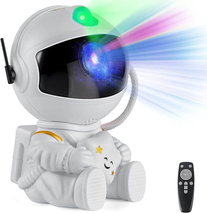 XHSY Astronaut Projector，Star Projector Galaxy Light，Night Light for Kids，Light Projector for Bedroom，Starry Nebula Ceiling LED Lamp，with Remote (White1)