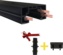 Bravsekai 3.28ft H Type Track Lighting Rail for Track Lighting System Single Circuit 3-Wire-1 H Track Rail with Extra I Connector and End Caps Value Set