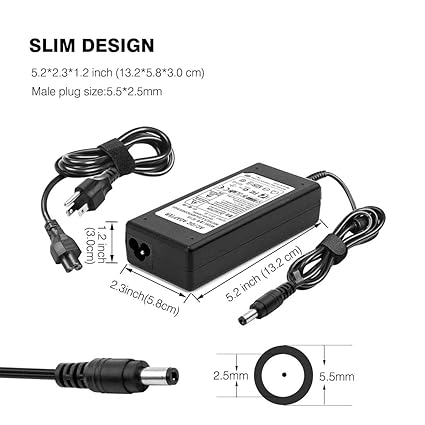 BTF-LIGHTING AC100-240V to DC12V5A Max60W 4A 3A 2A 1A Transformer Power Supply Adapter Converter with 5.5x2.5mm DC Output Jack for WS2815 WS2811 5050 3528 5630 FOB COB etc LED Strip Module Light