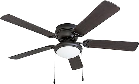 Portage Bay 50251 Hugger 52" Matte Black West Hill Ceiling Fan with Bowl Light Kit