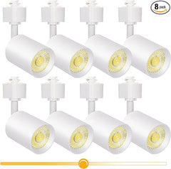 VANoopee 10W Dimmable LED Track Lighting Heads H Type Track Light Replacement Fixtures Bright 3000K Warm White Ceiling Spotlight for Accent Task Art, Flicker Free CRI90+ 24° 800lm White, Pack of 8