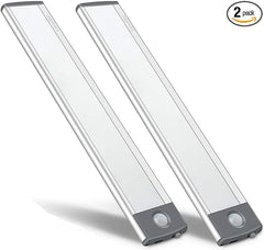 LEPOTEC 30-LED Motion Sensor Cabinet Light,Magnetic Motion Activated Light,Under Counter Closet Lighting, Wireless USB Rechargeable Kitchen Cupboard Night Lights,Motion Activated Light Bar-2Pack