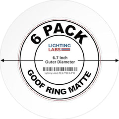 Lighting Labs 6 Pack Matte White Goof Trim Ring for 4" Inch Recessed Can Lighting Down Light, Outer Diameter 6.7 Inches, Inner Diameter 4.2 Inches