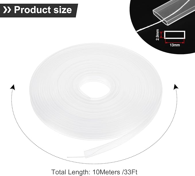 PATIKIL Silicone Tube Sleeve, 33ft/10Meter 12mm LED Diffuser Channel, Flexible IP67 Waterproof Protection Cover LED Silicone Channel System for 3528/5050/5630/3014 Led Strip Lights