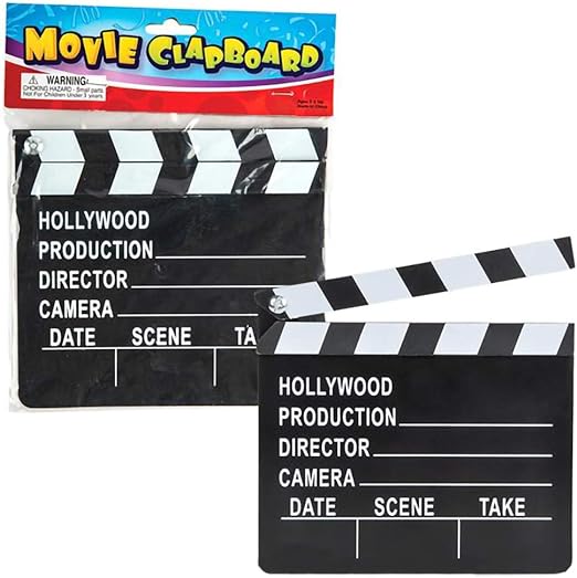 Movie Clapboard Hollywood Movie Film Theme Party Decorations, Academy Awards 7"x 8" (2-Pack)