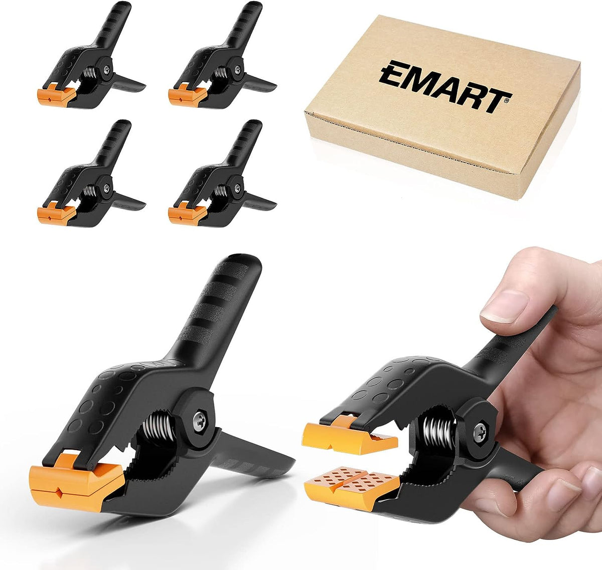 EMART 6 Pack Heavy Duty Muslin Spring Clamps, 4.5 inch Photo Booth Backdrop Clips for Photography Studio