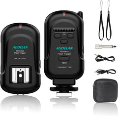 AODELAN Wireless Flash Trigger Transmitter and Receiver 2.4 GHz Frequency for Canon, Nikon, Olympus, Panasonic, Pentax, Fuji, Samsung,Sony(Except Sony Flashes)