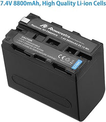 Powerextra 2 Pack Replacement NP-F970 Battery Compatible with Sony DCR-VX2100, DSR-PD150, DSR-PD170, FDR-AX1, HDR-AX2000, HDR-FX1, HDR-FX7, HDR-FX1000, HVL-LBPB, HVR-HD1000U, HVR-V1U, HVR-Z1P