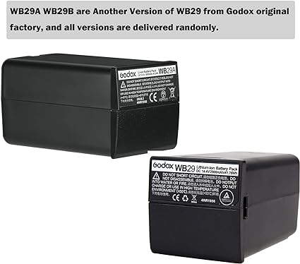 Godox WB29 WB29A w/UC29 Charger Battery for Godox AD200 AD200Pro AD300 Pro Flash Speedlight Speedlite Battery Power Pack (WB29 and WB29A is Randomly)