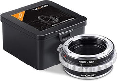 K&F Concept Lens Mount Adapter Compatible with Nikon G AF-S F AIS AI Nikkor F Mount G-Type D/SLR Lens to Sony Alpha E-Mount NEX Camera Compatible with Sony Alpha A7,A6000,A6300,A6500,A5000,A5100