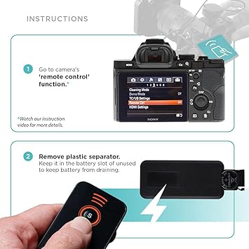 Foto&Tech IR Wireless Remote Control Compatible with Sony A7R IV III II,A7III A9 A7 II A7 A7R A7S A6600 A6500 A6400 A6300 A6000 A55 A65 A77 A99 A900 A700 A580 A560 A550 A500 NEX-7 NEX-6 NEX5T NEX-5R