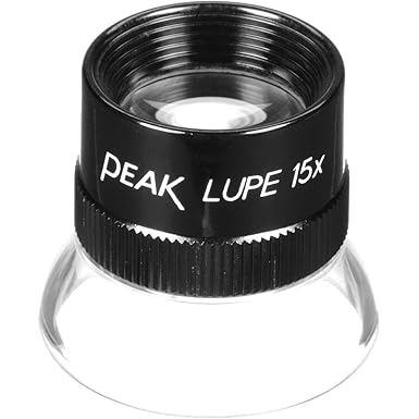 PEAK TS1962 Fixed Focus Loupe, 15X Magnification, 0.75" Lens Diameter, 0.79" Field View