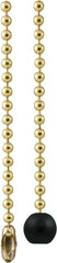 Power Gear Beaded Pull Chain with Wooden Ball, 3 Ft, Lengthens Pull Chain, Brushed Brass Finish, 54433