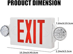 AKT LIGHTING Emergency Exit Light, Adjustable Two LED Head Exit Sign Light, Commercial Emergency Exit Lighting Combo with Back-up Battery for Business UL Certificated(Red, 6 Pack)