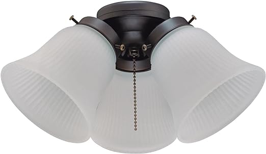 Westinghouse Lighting 7785000 Three-Light Led Cluster Ceiling Fan Light Kit, Oil Rubbed Bronze Finish with Frosted Ribbed Glass , White