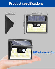 Solar Lights for Outside [10 Pack/140LED], Peasur Motion Sensor Outdoor Lights Ultra-Bright, Solar Security Lights 3 Working Modes, Solar Lights Outdoor Waterproof for Outside Garden Yard Fence(500LM)