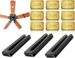 HFYHWT 12PCS Fan Balancing Kit, 3 Sets Ceiling Fan Blade Balancing Kit Including 3 Pcs Resilient Fan Balance Clips and 9 Pcs Metal Self-Adhesive 3G Weight, Practical Ceiling Fan Balancing Kit