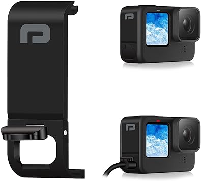 ParaPace Replacement Side Door for GoPro Hero 12/11/10/9 Black,Dustproof Pass Through Battery Cover Type-C USB Charging Port Repair Part Camera Accessories