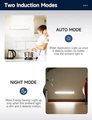 YIGER 2 Packs Under Cabinet Lights, 1500mAh Rechargeable 40 LED White Lighting, Wireless Motion Sensor Light Indoor,4 Modes Night Light, Stick-On Magnetic Closet Lights for Kitchen, Hallway