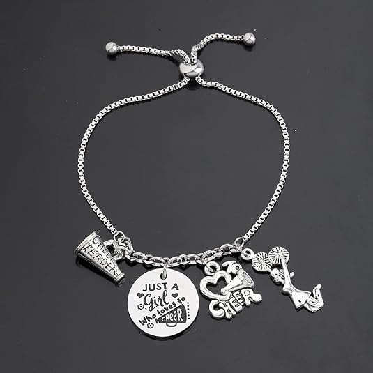 TIIMG Cheerleader Gift Just a Girl Who Loves To Cheer Cheerleading Jewelry for Girls Daughter