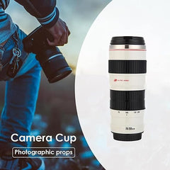 Sequpr Camera Lens Coffee Mug-14.8oz，Stainless Steel Camera Lens Cup，Camera Lens Mug for Photographers Men Women Birthday Gifts