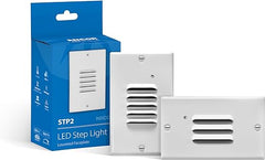 STP2 Louvered White LED Step Light with Photocell (STP2L120WHPC)