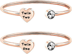 Gzrlyf Twin Cuff Bracelets Twin One Twin Two Jewelry Twin Gifts for Twins