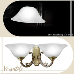 Huquary Lamp Shades for Floor Lamps Glass Lamp Shade Lamp Antique Elegant Cover Light Fixture Shade Light Fixture Replacement (Stylish White,12.2 x 4.92 x 1.65 Inch)