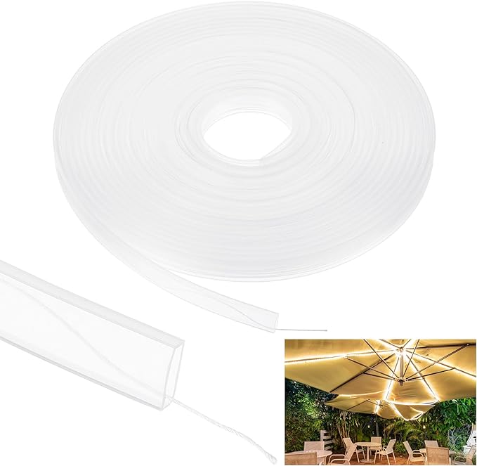 PATIKIL Silicone Tube Sleeve, 33ft/10Meter 12mm LED Diffuser Channel, Flexible IP67 Waterproof Protection Cover LED Silicone Channel System for 3528/5050/5630/3014 Led Strip Lights