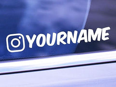 Pair of 2 Custom Social Media Username Decals - Personalized Username Sticker - Social Media Car Window Vinyl Decal Sticker - Instagram - Facebook - Snapchat - Twitter - Youtube