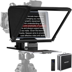 NEEWER Teleprompter X16 with RT113 Remote & App Control, 16" Beamsplitter, Aluminum Alloy Foldable Design, QR Plate Compatible with Manfrotto 501PL iPad Android Tablet Camera Camcorder Up to 44lb/20kg