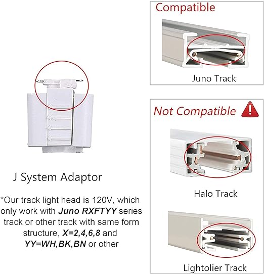 CLOUDY BAY Juno Type LED Track Light Head,10W CRI 90+ 3000K Warm White Dimmable,Adjustable Tilt Angle Track Lighting Fixture, 40° Angle for Accent Retail,White Finish-3 Pack