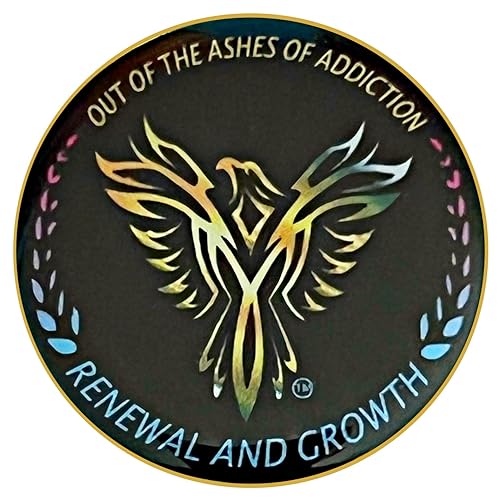 Phoenix Bird Medallion "out of the ashes of addiction renewal and growth" Recovery Coin