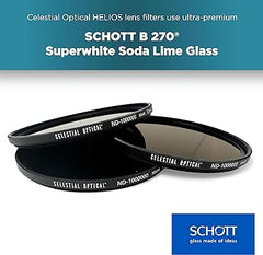 72mm Helios by Celestial Optical - ND1000000, 20-Stop Solar Filter for DSLR Cameras - Schott B270 Optical Glass - 16-Layer Nano Coating - Anti-Reflective & Waterproof for Solar & Eclipse Photography