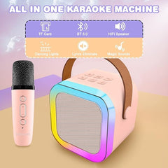 Kinglucky Karaoke Machine for Kids, with Wireless Mics, 4-12 Years Old Girls Birthday Gift for Girls, Karaoke Toys Gifts for Girls Ages 4, 5, 6, 7, 8, 9, 10, 12 +Year Old Christmas Party