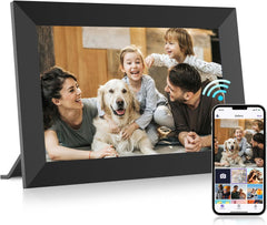 MaxAngel Digital Picture Frame 10.1 Inch WiFi Electronic Photo Frame 32GB Storage SD Card Slot Desktop IPS Touch Screen HD Display Auto-Rotate Slideshow Share Videos Photos Remotely Via App