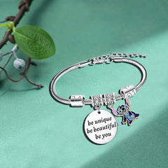 Mebvdebe Stitch Gift Inspirational Bracelet Stitch Charm Bracelet ohana Bracelets Gifts for Niece Nephew Stitch Birthday Gifts Stitch Gifts for Girls Boys Stitch Jewellery