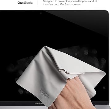 UPPERCASE GhostBlanket Screen Keyboard Imprint Protection Microfiber Liner and Cleaning Cloth 15" Compatible with MacBook Pro 15" and 16"