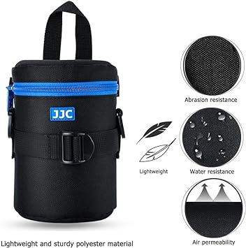 JJC Deluxe Lens Case Pouch Bag for Canon EF-S 17-55mm/17-85mm, EF 35mm f/2, Nikon AF-S 18-200mm/18-105mm/18-300mm/55-200mm, Fujifilm XF 56mm f1.2 R/XF 55-200mm & More Lens Below 3.1" x 5.3"(D x L)