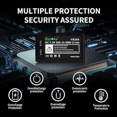 Eeyrnduy VB26A Battery Replacement for GODOX VB26 VB26A V1S V1N V1C V1F V1O V1 Flash and V860III V860III-S V860III-C V860III-N V860III-O V860III-F V850III AD100PRO 3000mAh Li-ion
