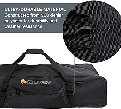 Celestron – 40” Telescope Bag – Storage & Carrying Case for Telescope, Mount, Tripod, and Accessories – Configurable, Padded Internal Walls – Bonus Padded Accessory Bag