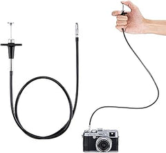 JJC TCR-70BK Black 70cm Threaded Cable Release, Mechanical Shutter Release Cable, Mechanical Cable Release with Bulb-Lock Design for Long exposures