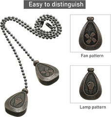 4 Pieces Ceiling Fan Pull Chain Extender / Extension Bronze Pendant 12 Inch Chain Ornament with Ball Fan Chain Connector (Black Copper)