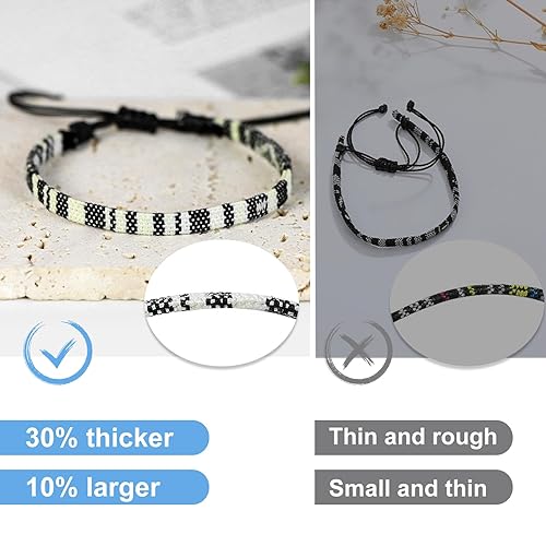 Mens Bracelet set Handmade Adjustable Size Easy to Wear Waterproof Bracelets Suitable for Surfer Suitable for Men as Gift (B) Visit the GZXYA Store