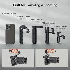 SmallRig Top Handle with 3/8"-16 Locating Pins for ARRI Grip for Camera Cage, Universal Video Rig with 5 Cold Shoe Adapters to Mount DSLR Camera with Microphone/LED Light/Monitor - 3765