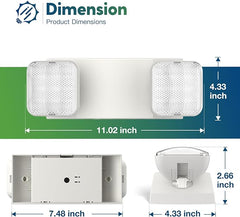 FREELICHT 1 Pack Emergency Light, Emergency Lights for Business, LED Emergency Square Lights with Battery Backup, 2 Bug Eye Heads Adjustable Commercial Emergency Lighting Fixtures, UL 924 Certified