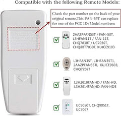 FAN-53T Ceiling Fan Remote Control Replacement for Hampton Bay Hunter Harbor Breeze Allen+Roth Replace 2AAZPFAN53T CHQ8BT7030T CHQ7030T UC7030T FAN53T FANHD L3HFAN35T (White 2 * 5 * 1INCH)